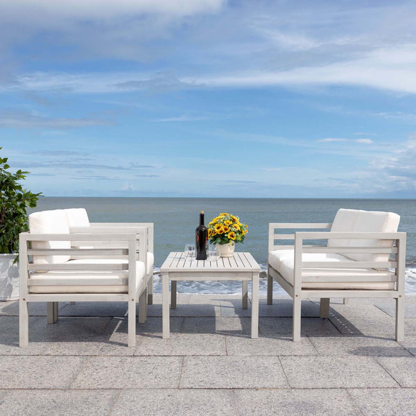 Safavieh Safavieh Kinnell 4 Piece Outdoor Living Set - Grey / Beige
