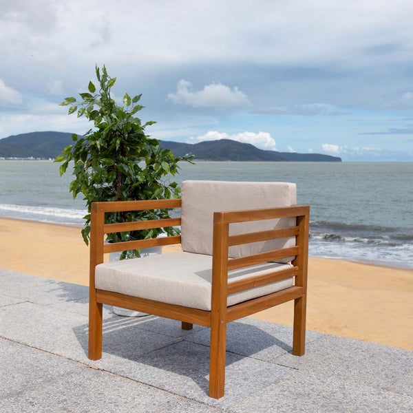 Safavieh Safavieh Kinnell Outdoor Armchair - Natural / Light Grey