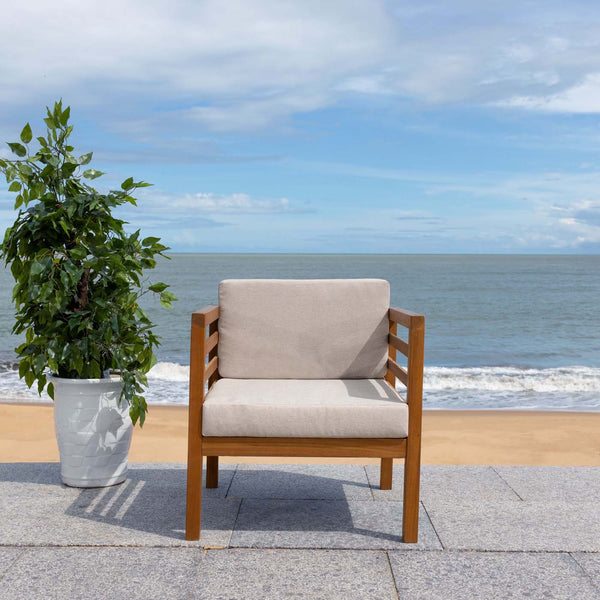safavieh Safavieh Kinnell Outdoor Armchair - Natural / Light Grey