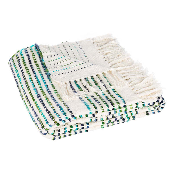 safavieh Safavieh Landra Fringe Throw ??Blue/White-THR907A-6072