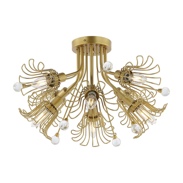 Safavieh Safavieh Leandra 7 Light 19 Inch Metal Flush Mount - Gold