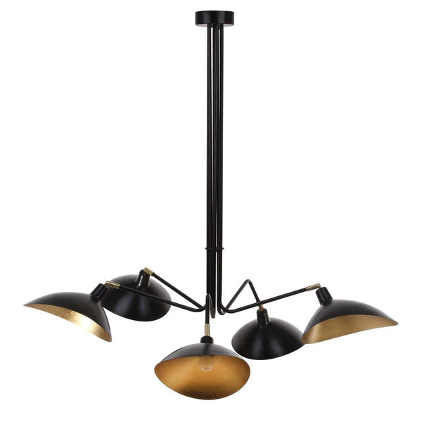 safavieh Safavieh Lettie 5 Light Gold Leaf Detail 49 Inch Dia Pendant-Black