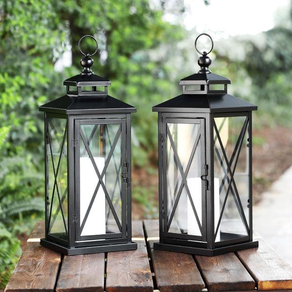 Safavieh Safavieh Lirio Outdoor Lantern - Black / Clear (Set Of 2)