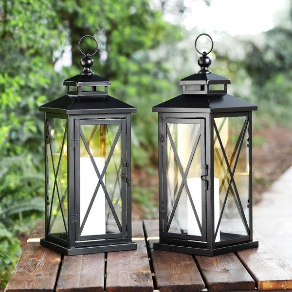 Safavieh Safavieh Lirio Outdoor Lantern - Black / Clear (Set Of 2)