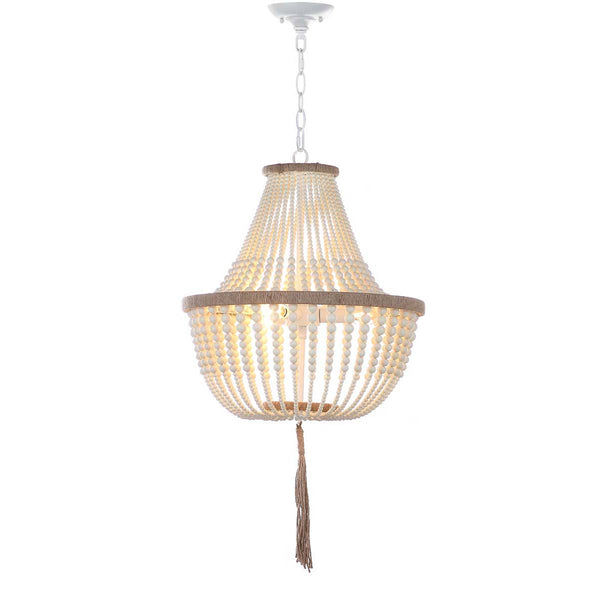 Safavieh Safavieh Lush Kristi 3 Light 16.5 Inch Dia Cream Beaded Pendant-Cream
