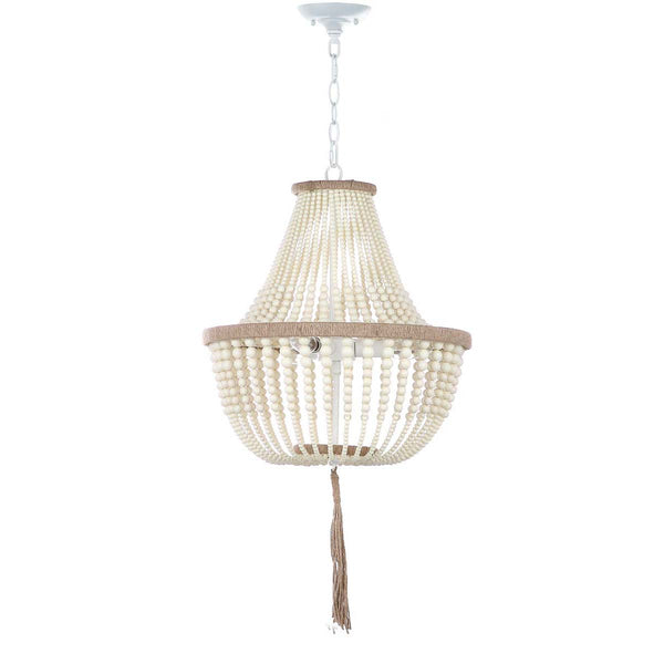 safavieh Safavieh Lush Kristi 3 Light 16.5 Inch Dia Cream Beaded Pendant-Cream