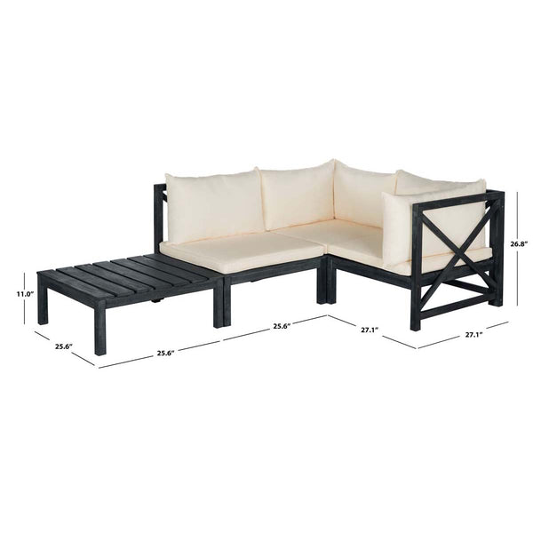 Safavieh Safavieh Lynwood Outdoor Sectional - Dark Slate Gray / Beige