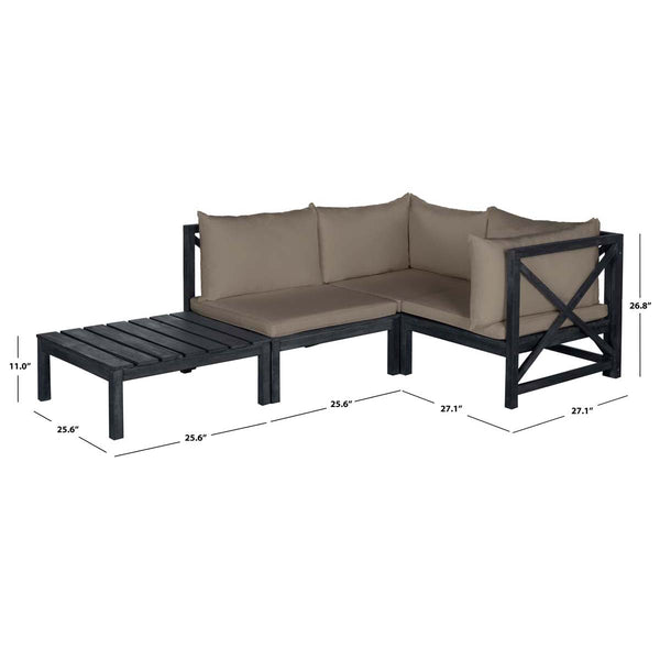 Safavieh Safavieh Lynwood Outdoor Sectional - Dark Slate Gray / Taupe