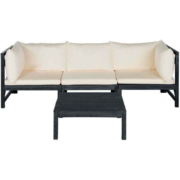 safavieh Safavieh Lynwood Outdoor Sectional - Dark Slate Gray / Beige