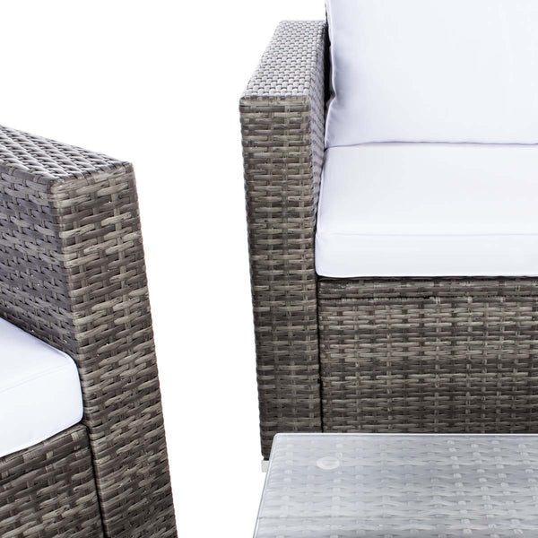 Safavieh Safavieh Machie 4 Piece Living Set - Grey Brown / White