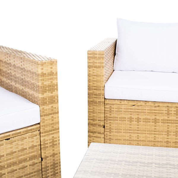 Safavieh Safavieh Machie 4 Piece Living Set - Natural / White