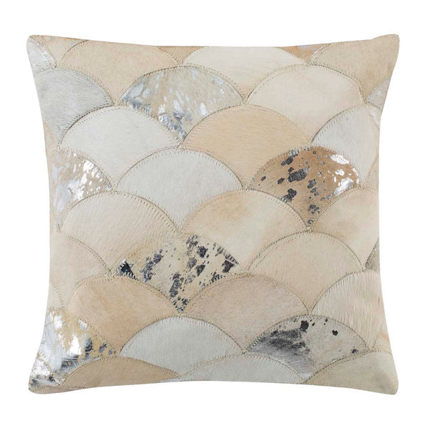 safavieh Safavieh Metallic Scale Cowhide Pillow - White/Silver