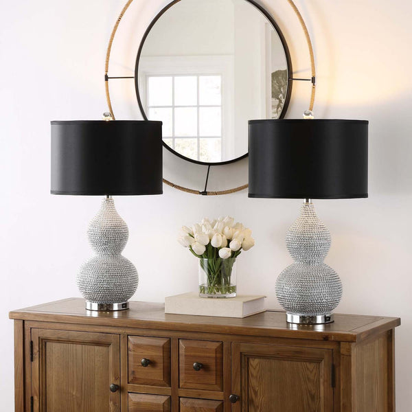 Safavieh Safavieh Nicole Bead Base Table Lamp With USB - Silver / Black