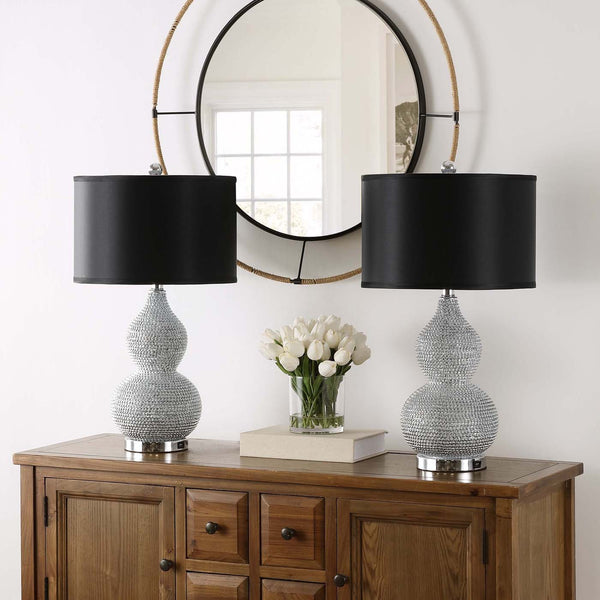 safavieh Safavieh Nicole Bead Base Table Lamp with USB - Silver / Black