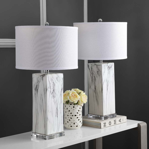 Safavieh Safavieh Olympia Marble Table Lamp-Black/White Marble (Set Of 2)