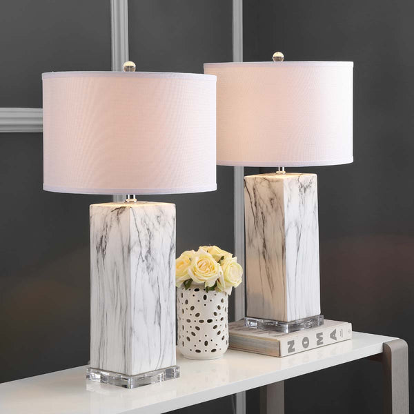 Safavieh Safavieh Olympia Marble Table Lamp-Black/White Marble (Set Of 2)