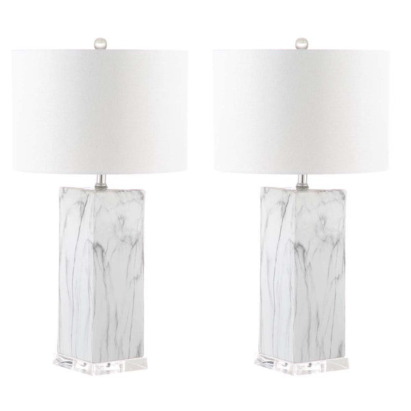 safavieh Safavieh Olympia Marble Table Lamp-Black/White Marble (Set of 2)