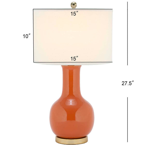 Safavieh Safavieh Orange 27.5 Inch H Ceramic Paris Lamp-Orange