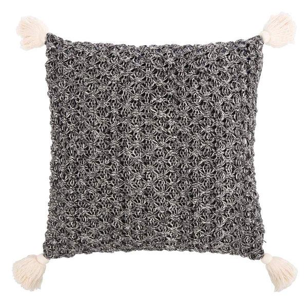safavieh Safavieh Pennie Knit Tassel Pillow - Black/Natural