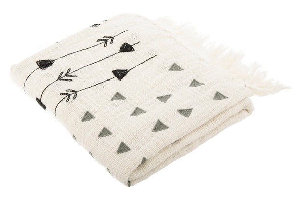 safavieh Safavieh Penton Fringe Throw ??Grey/White-THR908A-6072