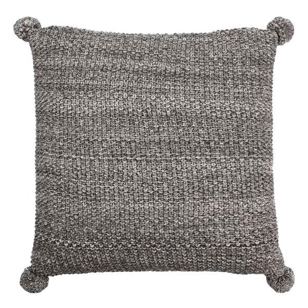 safavieh Safavieh Pom Pom Knit Pillow - Dark Grey/Natural