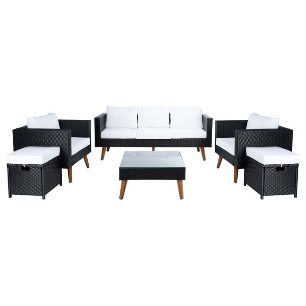 safavieh Safavieh Presla 6 Piece Living Set - Black / White