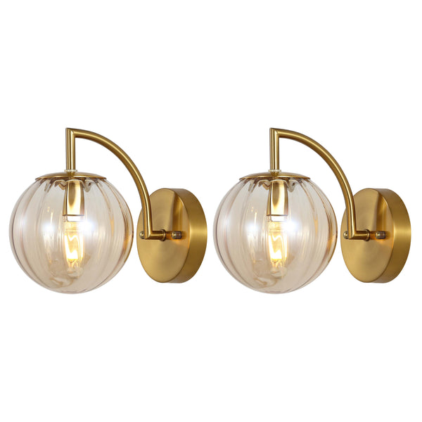 Safavieh Safavieh Psylla 9.25 Inch Wall Sconce (Set Of 2) - Amber / Brass
