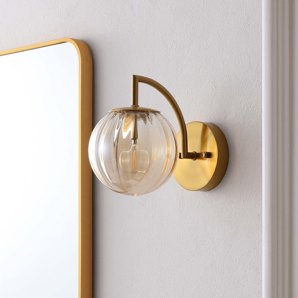 Safavieh Safavieh Psylla 9.25 Inch Wall Sconce (Set Of 2) - Amber / Brass