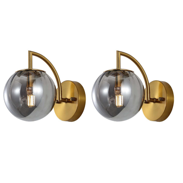 Safavieh Safavieh Psylla 9.25 Inch Wall Sconce (Set Of 2) - Smoke Grey / Brass