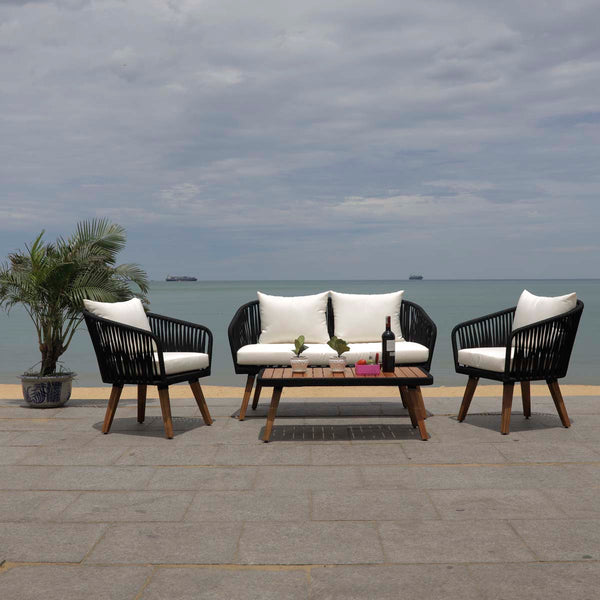 Safavieh Safavieh Ransin 4 Piece Living Set - Black / Beige