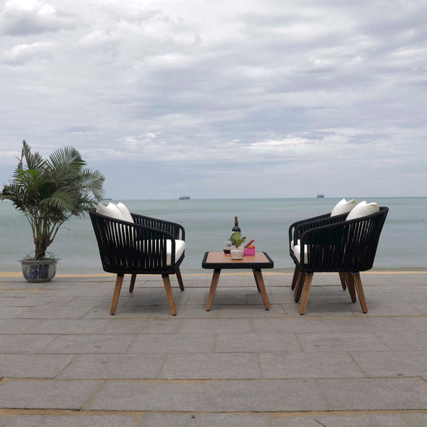 Safavieh Safavieh Ransin 4 Piece Living Set - Black / Beige