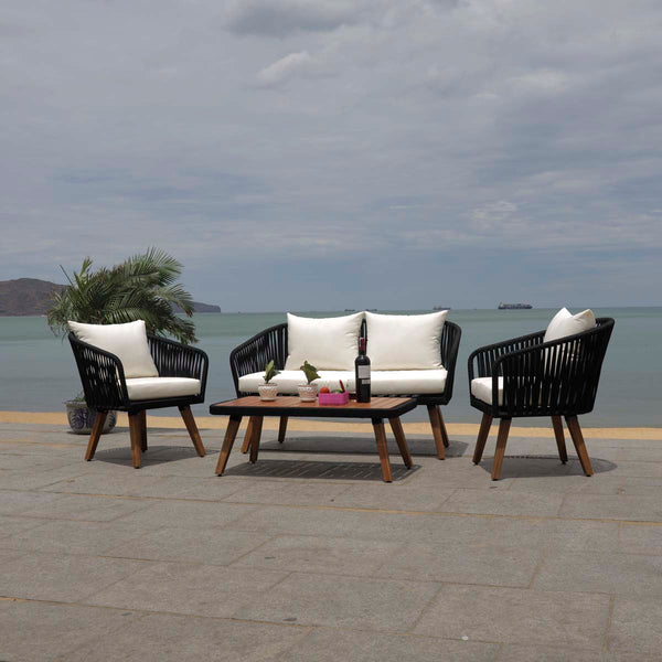 Safavieh Safavieh Ransin 4 Piece Living Set - Black / Beige
