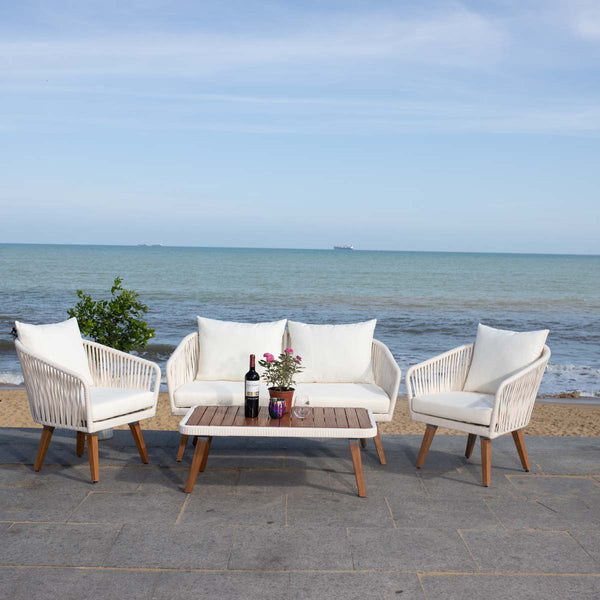 Safavieh Safavieh Ransin 4Pc Living Set - Beige/Beige/Natural Legs