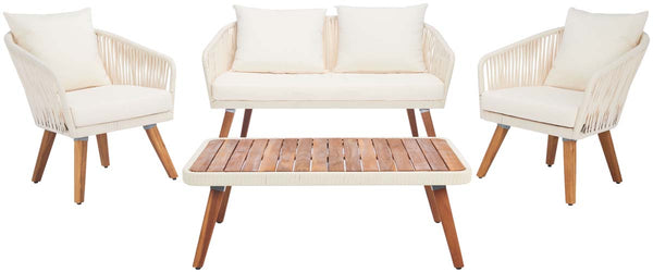 safavieh Safavieh Ransin 4Pc Living Set - Beige/Beige/Natural Legs