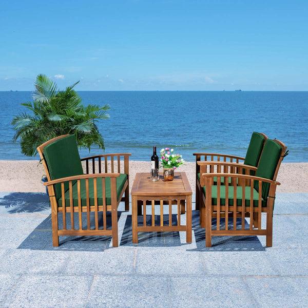 Safavieh Safavieh Rocklin 4 Piece Outdoor Set - Natural / Green