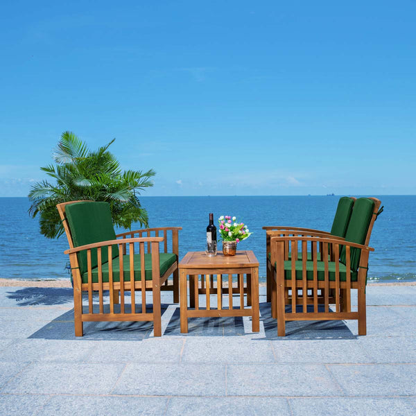 Safavieh Safavieh Rocklin 4 Piece Outdoor Set - Natural / Green