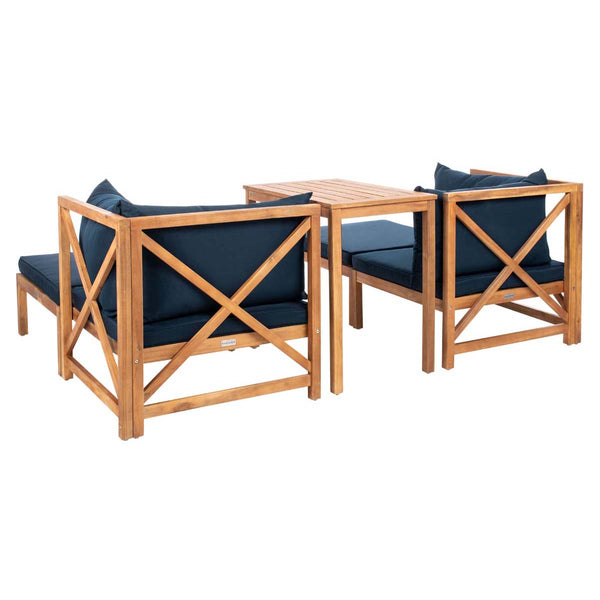 Safavieh Safavieh Ronson 5 Piece Sectional Set - Navy / Natural