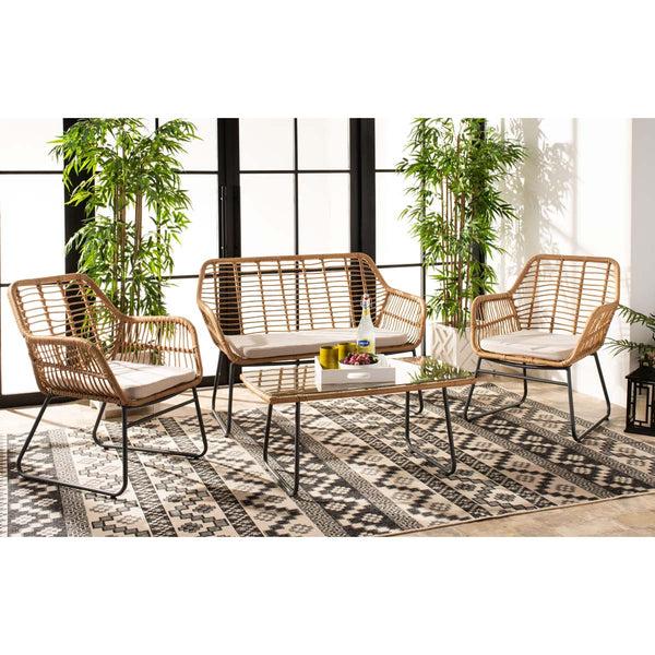 Safavieh Safavieh Roston 4Pc Living Set - Natural / Beige