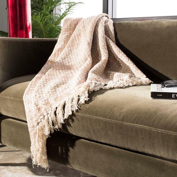 Safavieh Safavieh Becks Fringe Throw - Beige/Copper