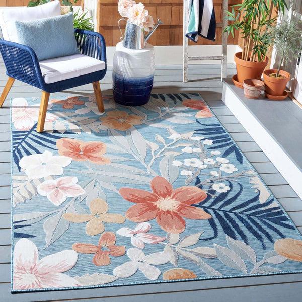 Safavieh Safavieh Cabana Rug CBN454J - Aqua / Rust