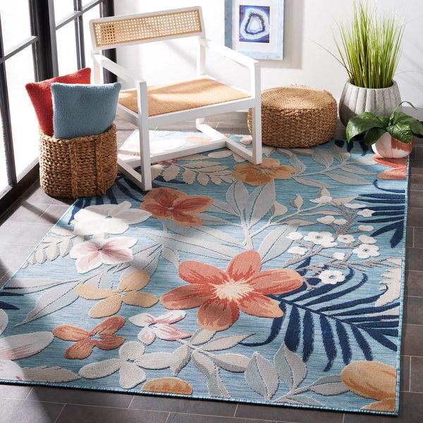 safavieh Safavieh Cabana Rug CBN454J - Aqua / Rust