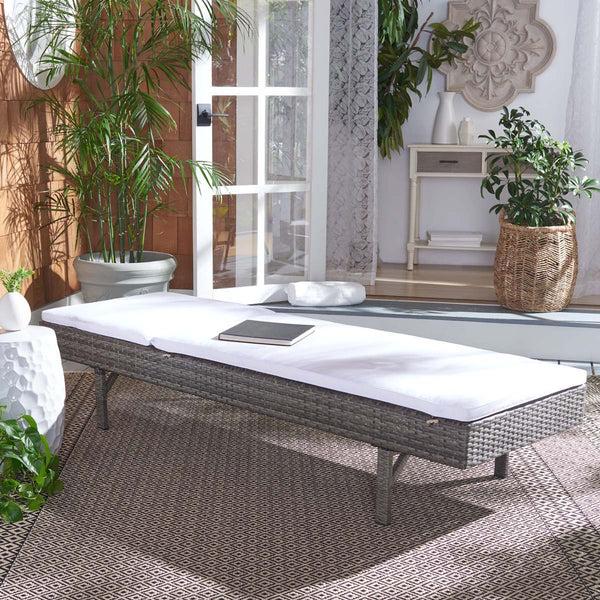 safavieh Safavieh Cam Sunlounger - Grey Brown / White