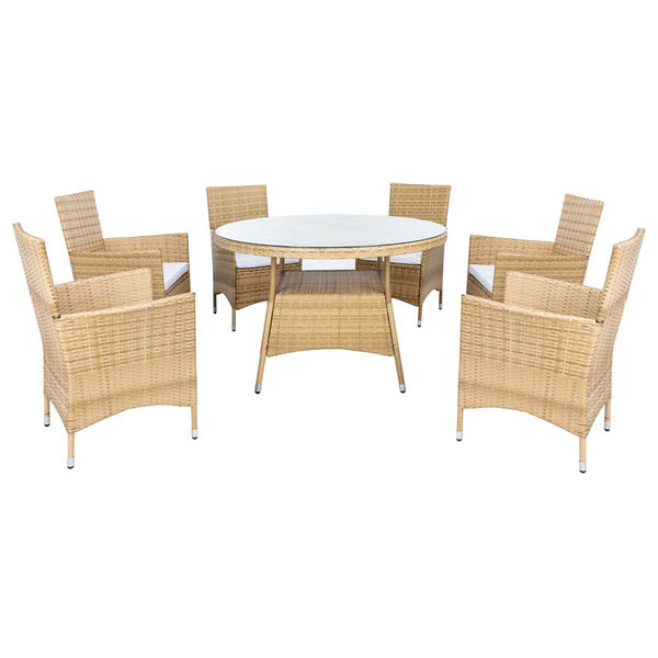 safavieh Safavieh Challe Dining Set - Natural / White