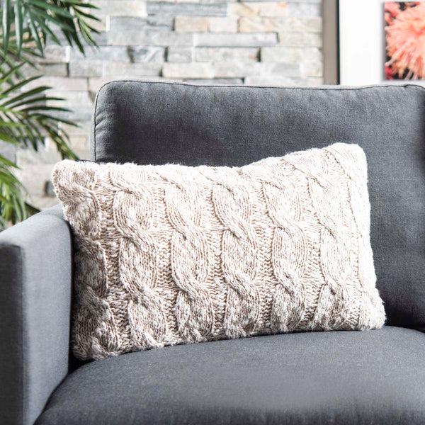 Safavieh Safavieh Chunky Knit Pillow - Stone / Natural
