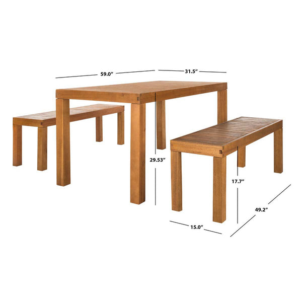 Safavieh Safavieh Dario 3 Piece Dining Set - Natural