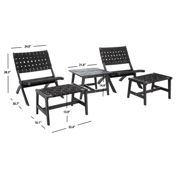 Safavieh Safavieh Darryl Living Set - Black / Black