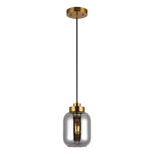 Safavieh Safavieh Ethyx Pendant - Smoke Grey / Brass