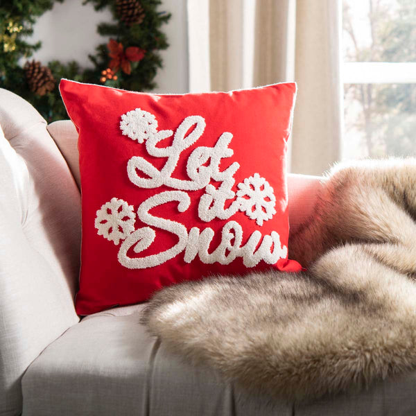 Safavieh Safavieh Let It Snow Pillow - Red/White