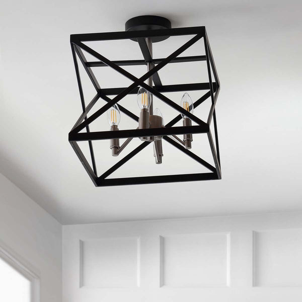 Safavieh Safavieh Matias Flush Mount-Black/Nickel