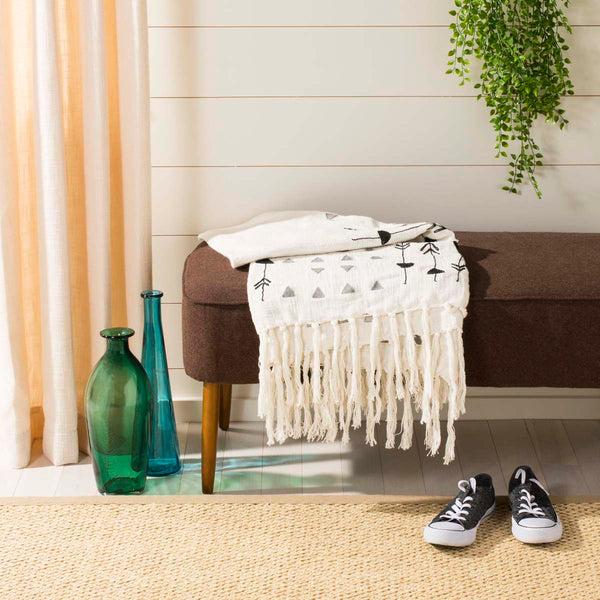 Safavieh Safavieh Penton Fringe Throw - Grey/White